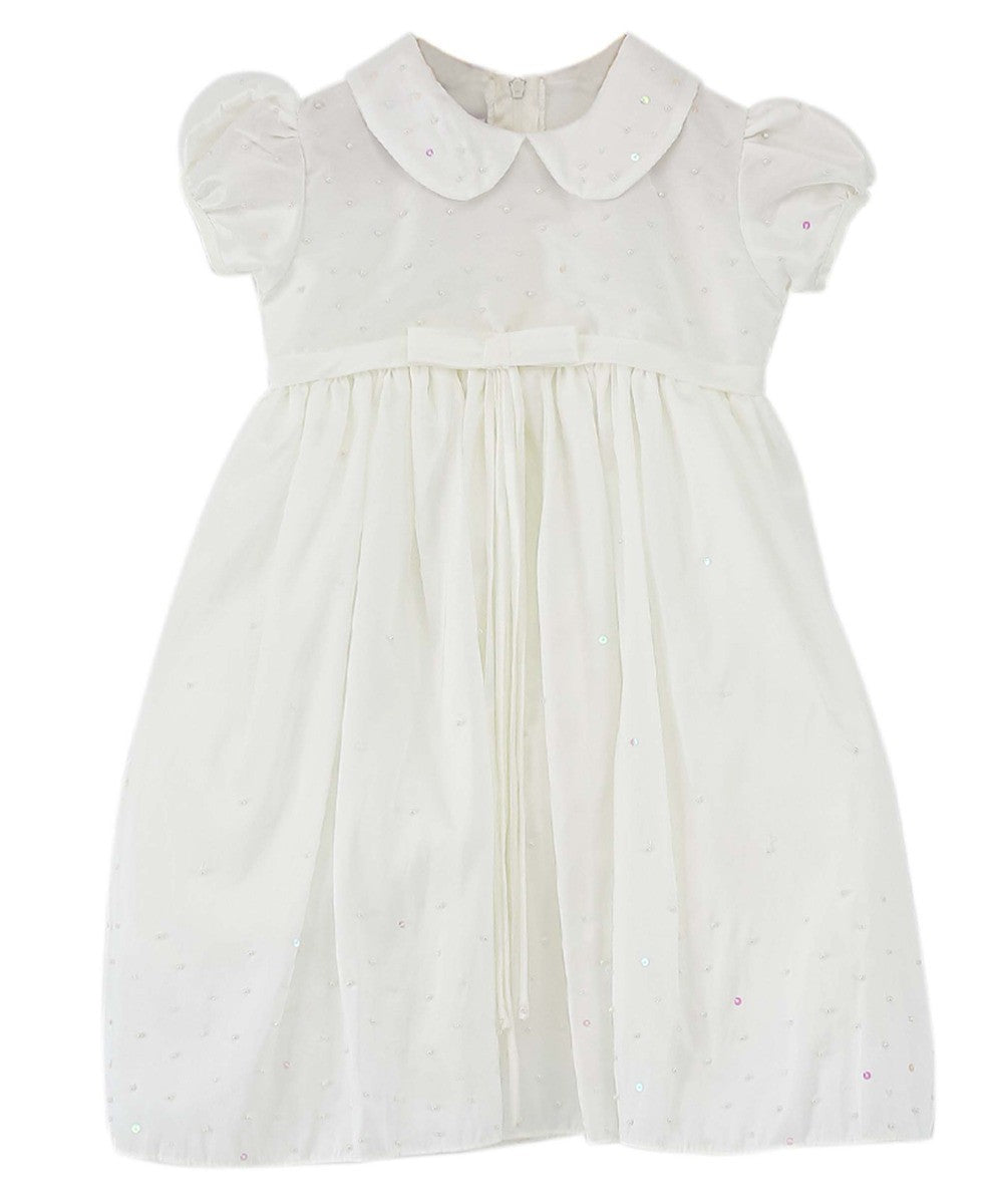 Baby Mädchen Tauf 2-teiliges Rüschenkleid - Weiß