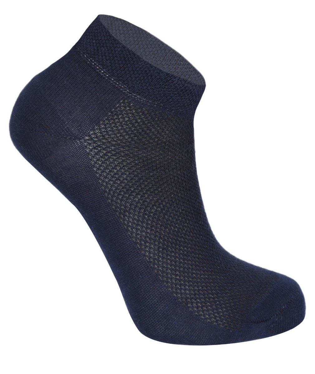 Chaussettes Chevilles en Coton Élastique Unisexe pour Garçons et Filles - Bleu Marine