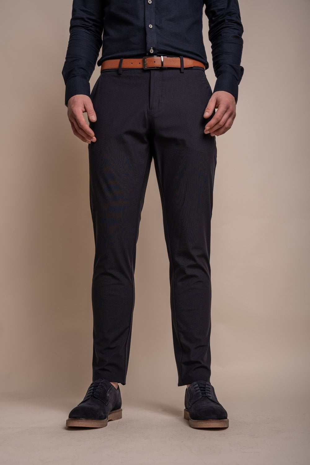 Pantalon décontracté ajusté pour hommes - REED - Bleu Marine