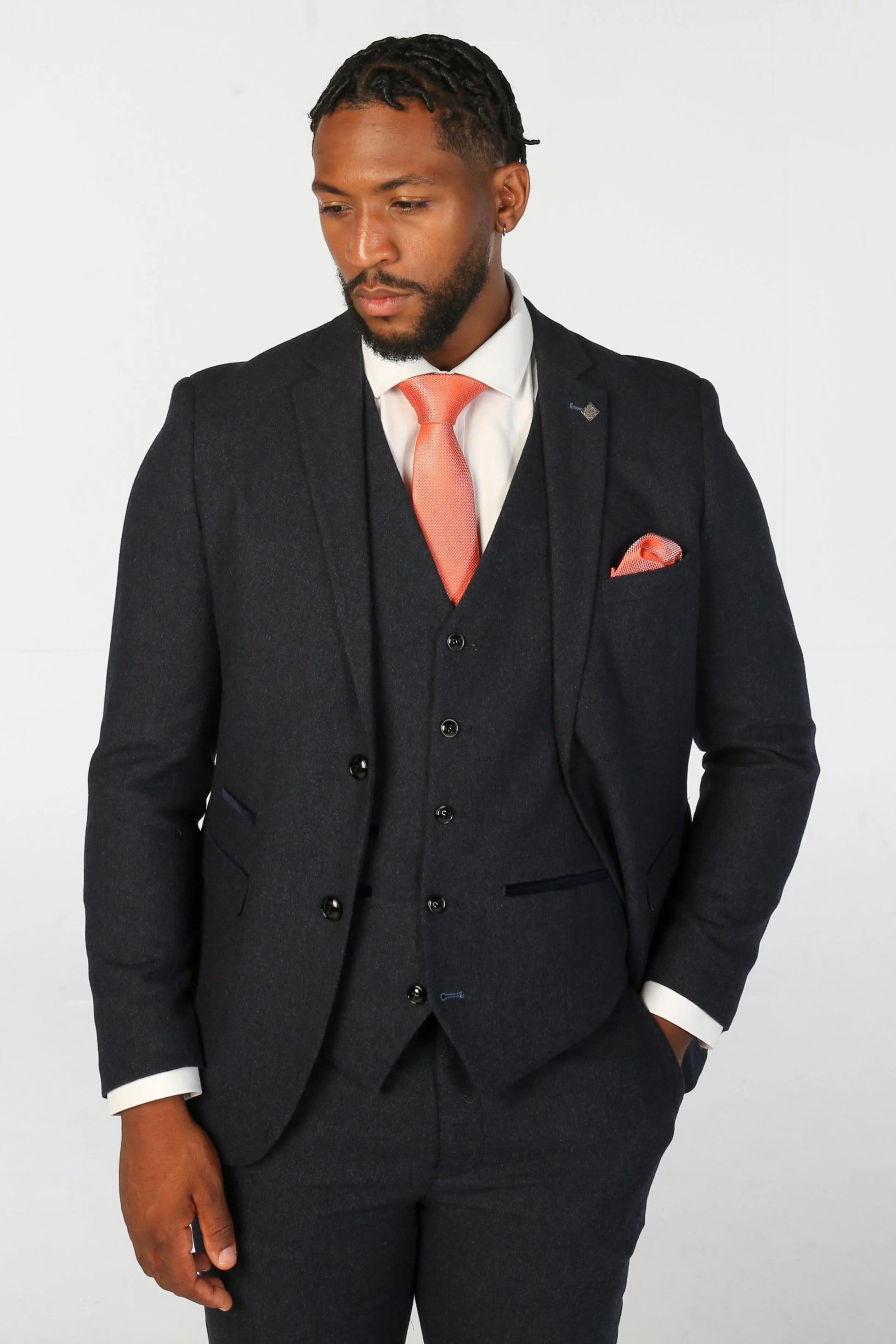 Men’s Wool Blend Suit - OSCAR - Navy