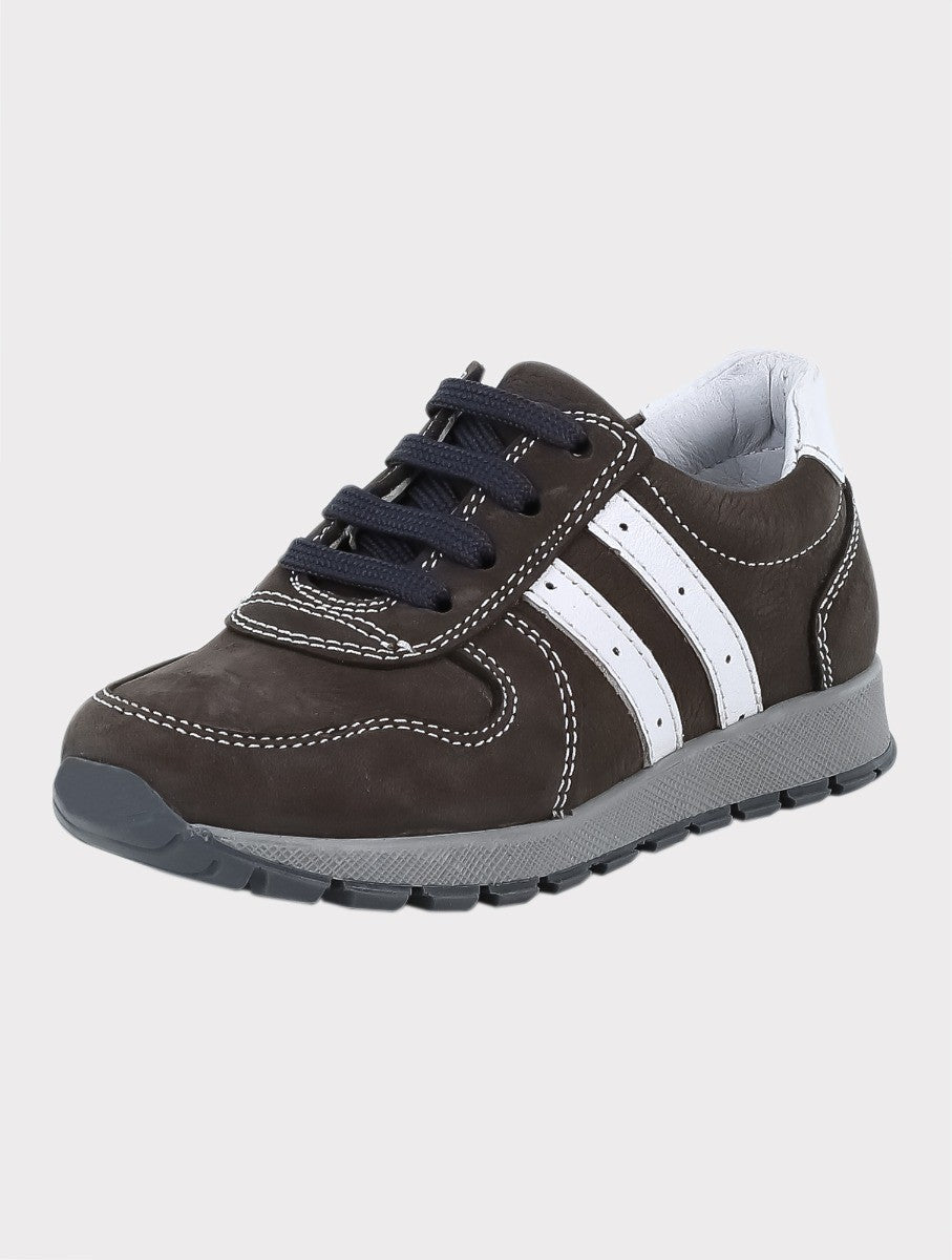 Chaussures de Sport en Cuir Marron pour Garçons - VENOSA - Marron