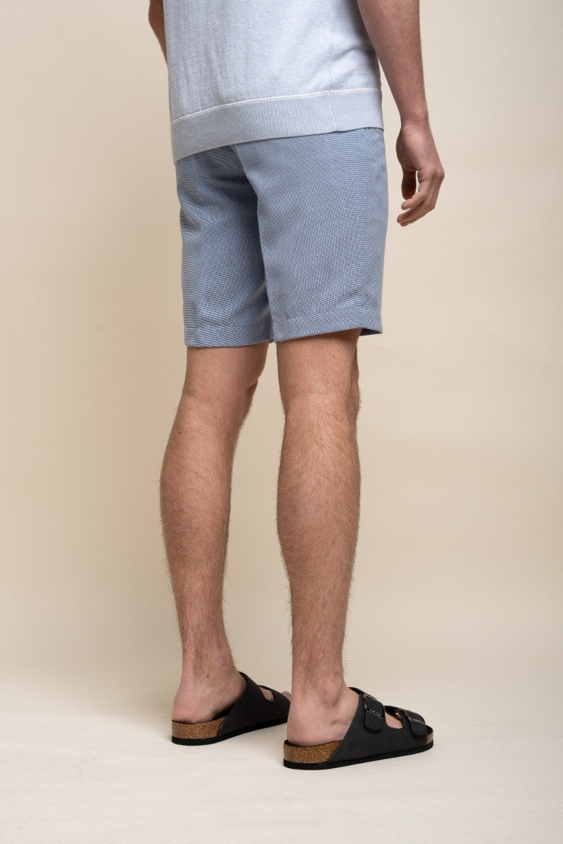 Herren Mid Rise Slim Fit Shorts - MIAMI - Himmelblau