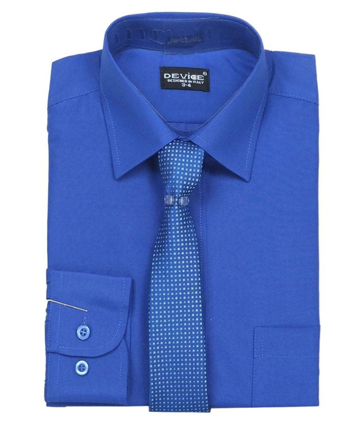 Ensemble Chemise et Cravate pour Garçons - Bleu Royal