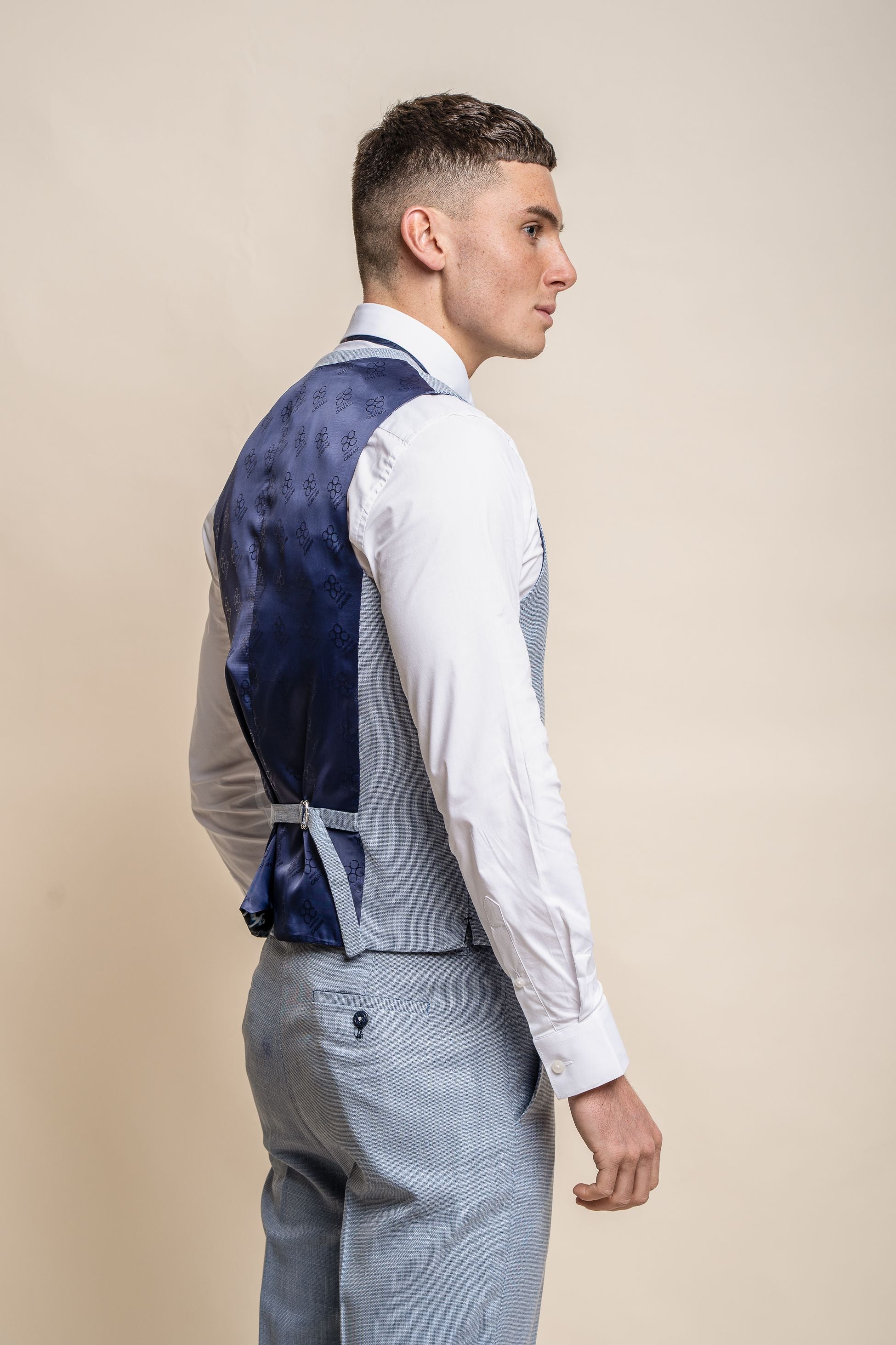 Gilet formel ajusté pour hommes - MIAMI - Bleu Ciel