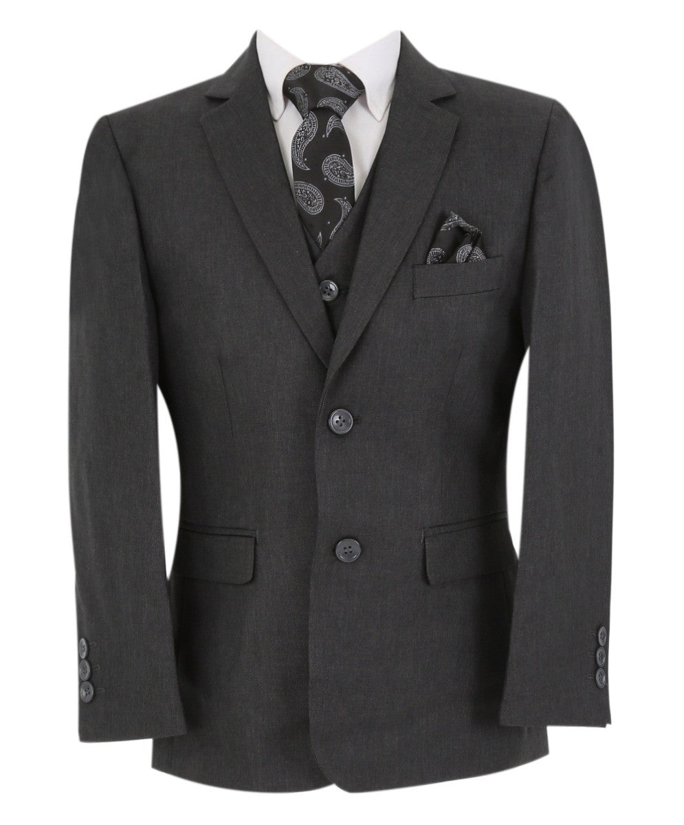 Boys Tailored Fit Formal Suit - LANDON - Black