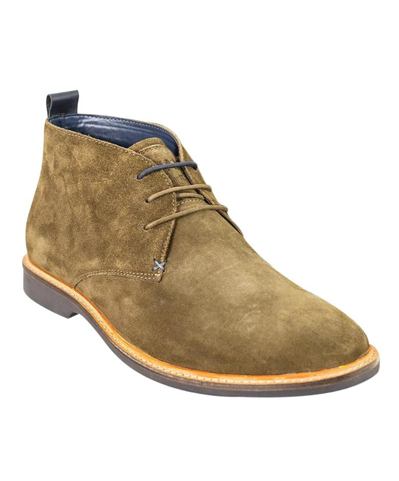 Men's Suede Chukka Boots - SAHARA - Khaki Green