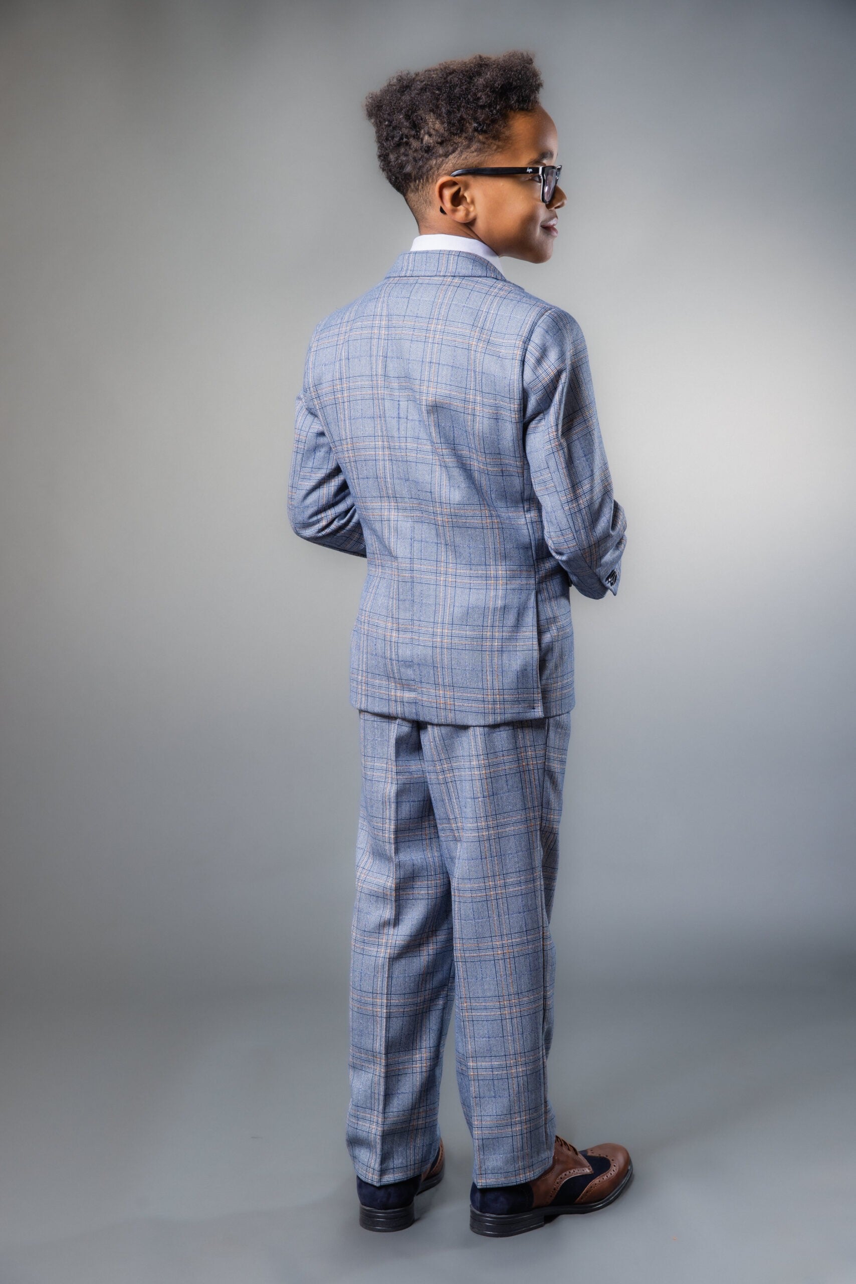 Costume à Carreaux Windowpane Slim Fit pour Garçons - LEVI Bleu