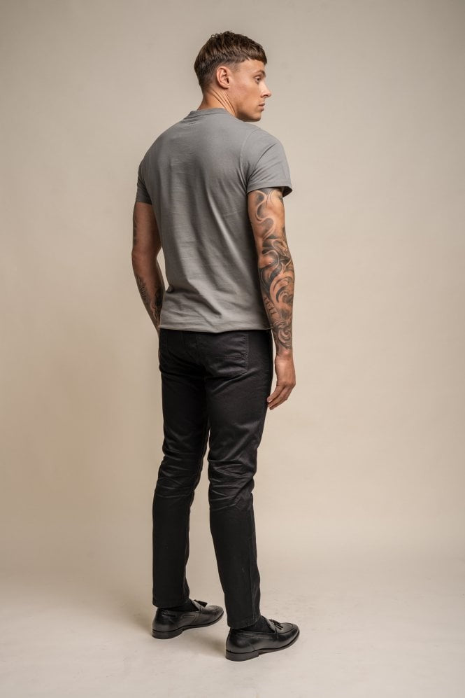 Herren Casual Slim Fit Denim Jeans - BRAD - Schwarz