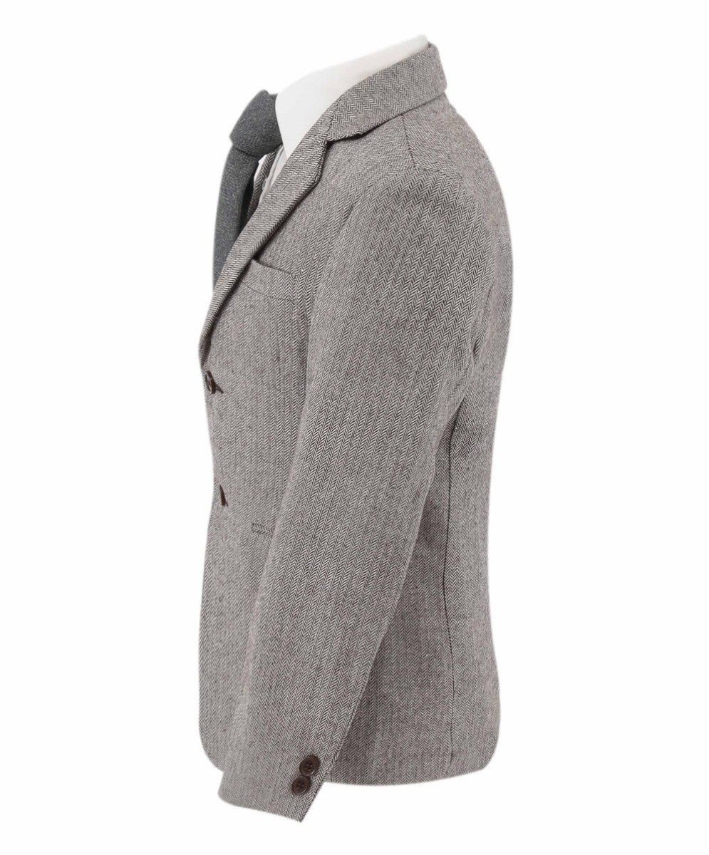 Blazer Formel en Tweed Chevron pour Garçons - Gris Clair