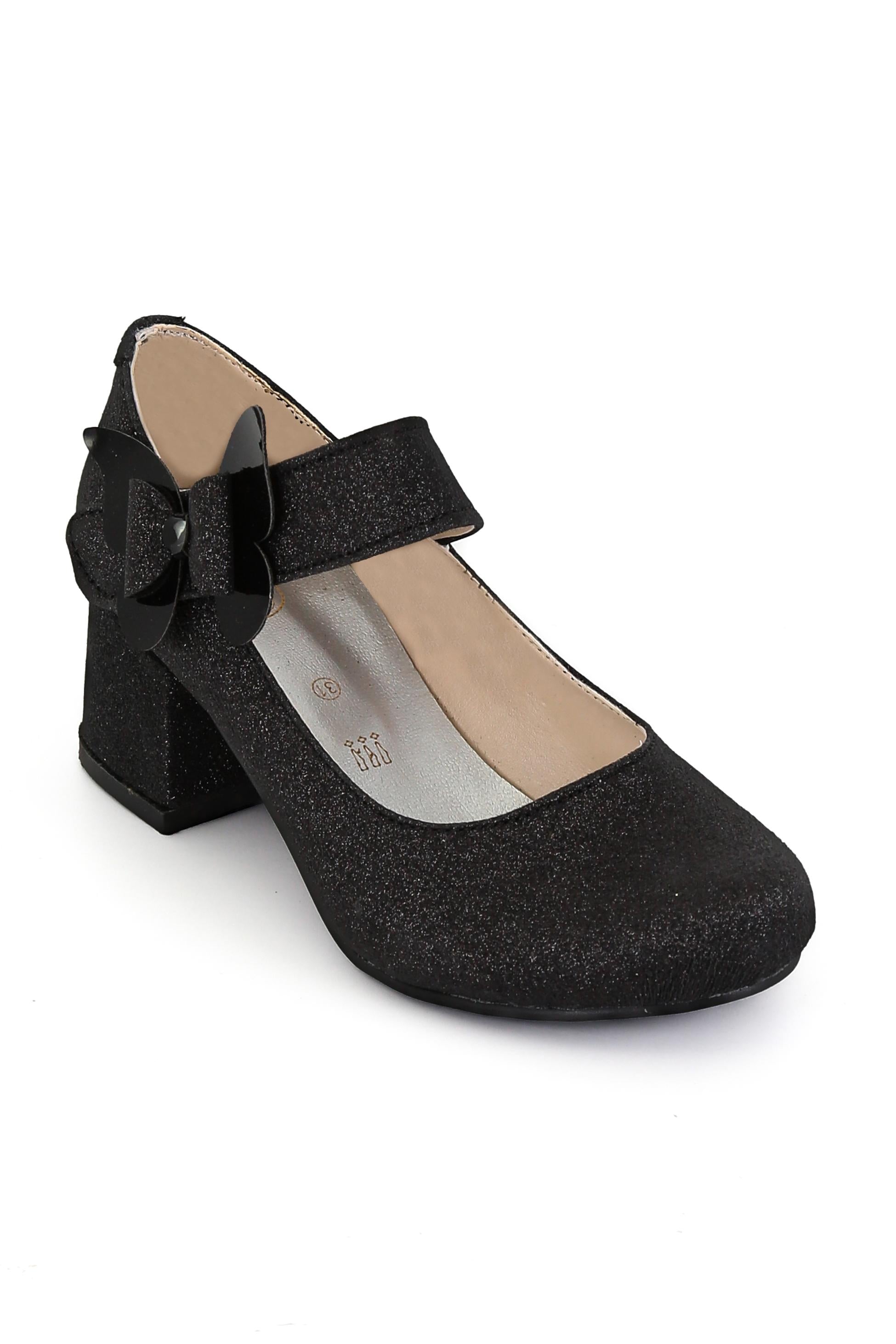 Chaussures Mary Jane Pailletées à Bloc Talon pour Filles - AITANA - Noir