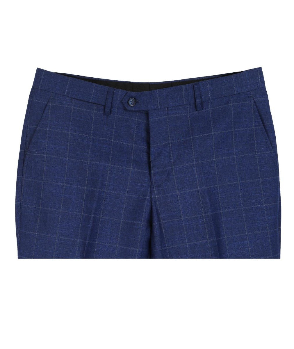 Pantalon à Motif Windowpane pour Homme - ROVER Blue - Bleu