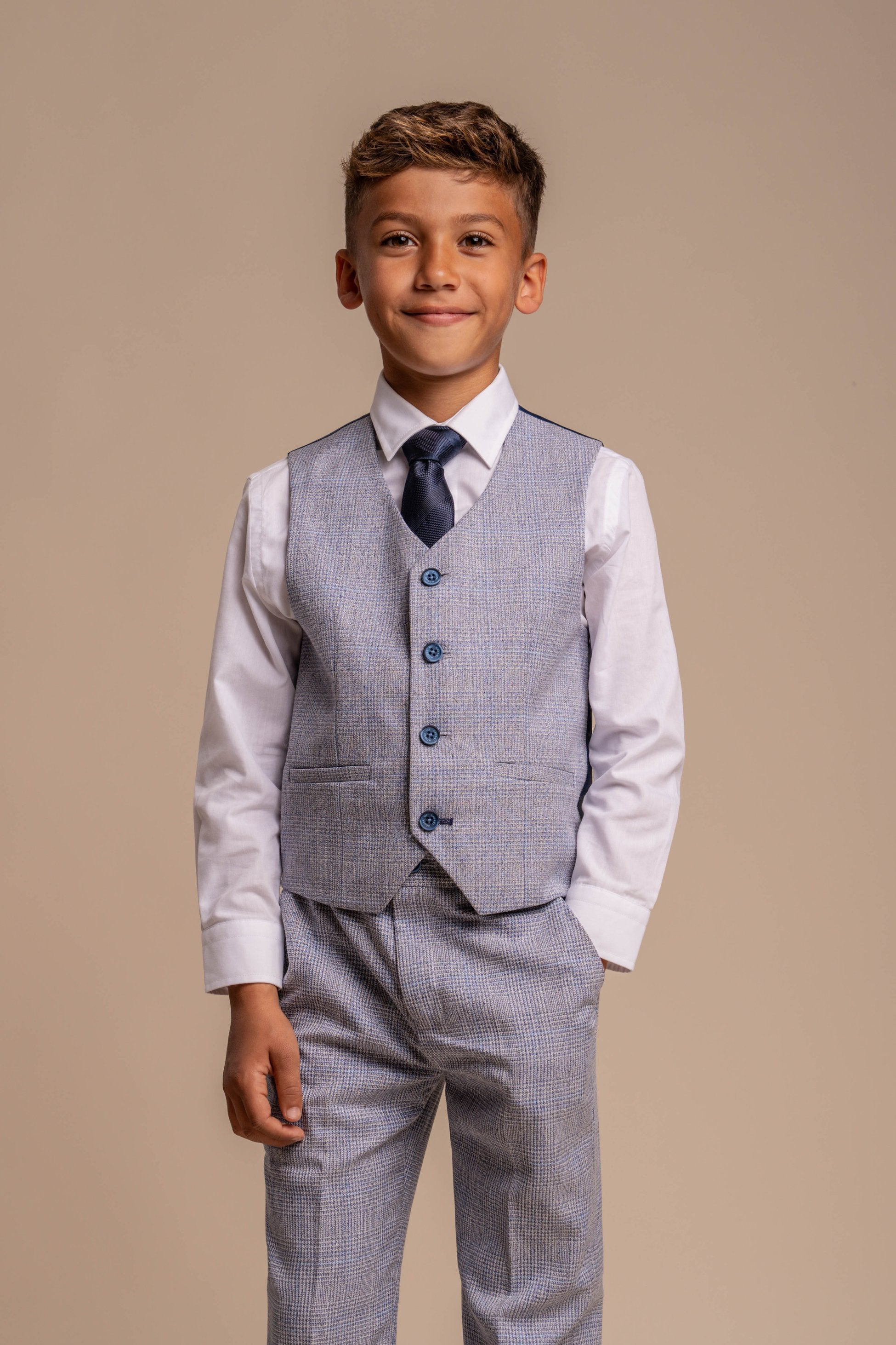 Costume Formel Slim Fit pour Garçons - CARIDI - Bleu