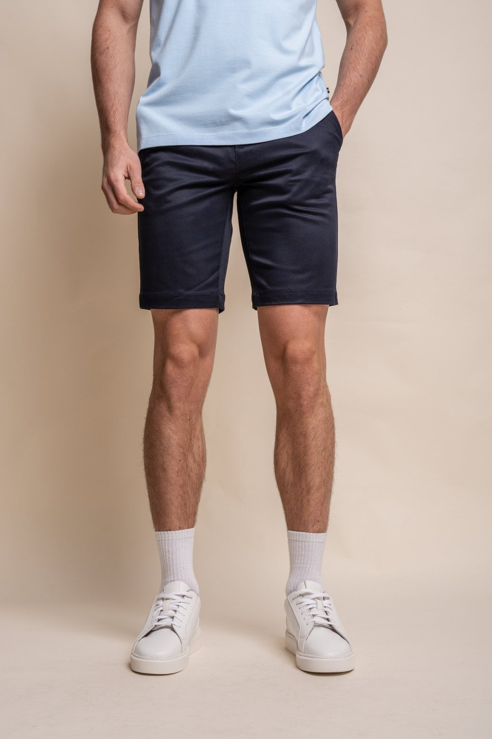 Herren Baumwolle Casual Chino Shorts - DAKOTA - Marineblau