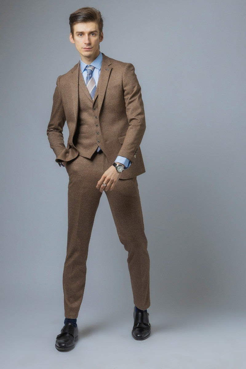 Men's Twee-like Suit - NATHAN Brown - Light Brown