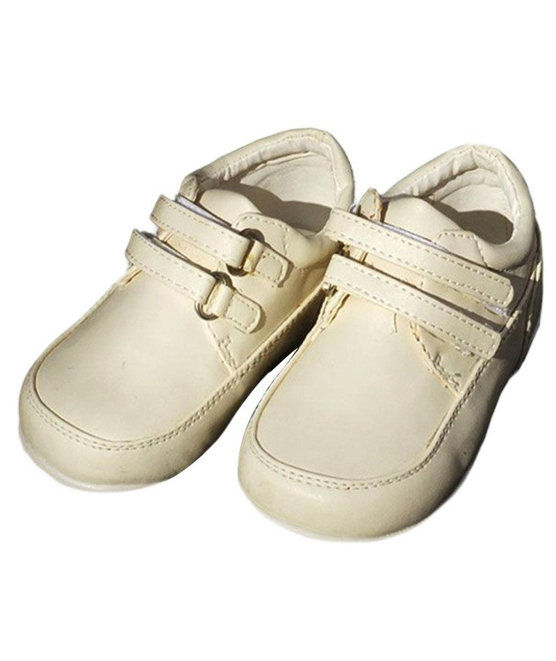 Baby Boys Double Velcro Shoes - Cream