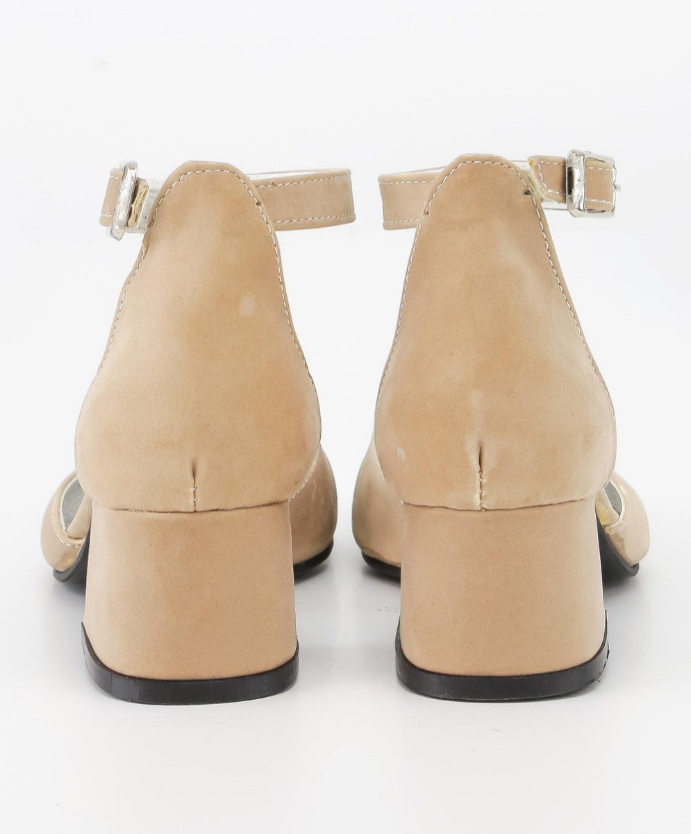 Mädchen Mary Jane Blockabsatz Schuhe - Beige