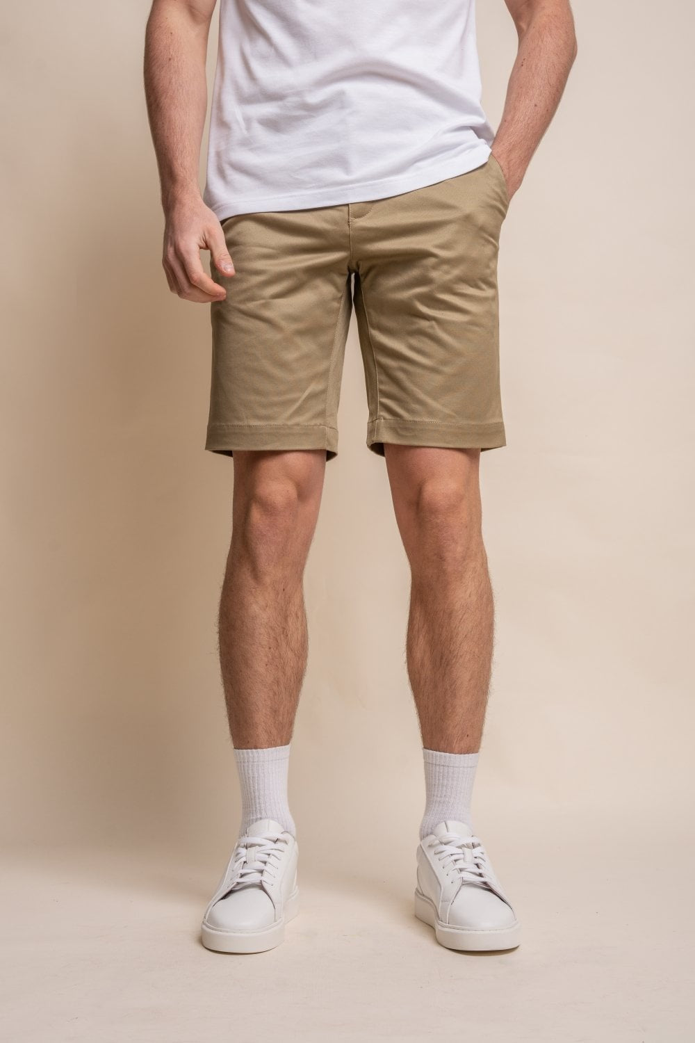 Herren Baumwolle Casual Chino Shorts - DAKOTA - Steingrau