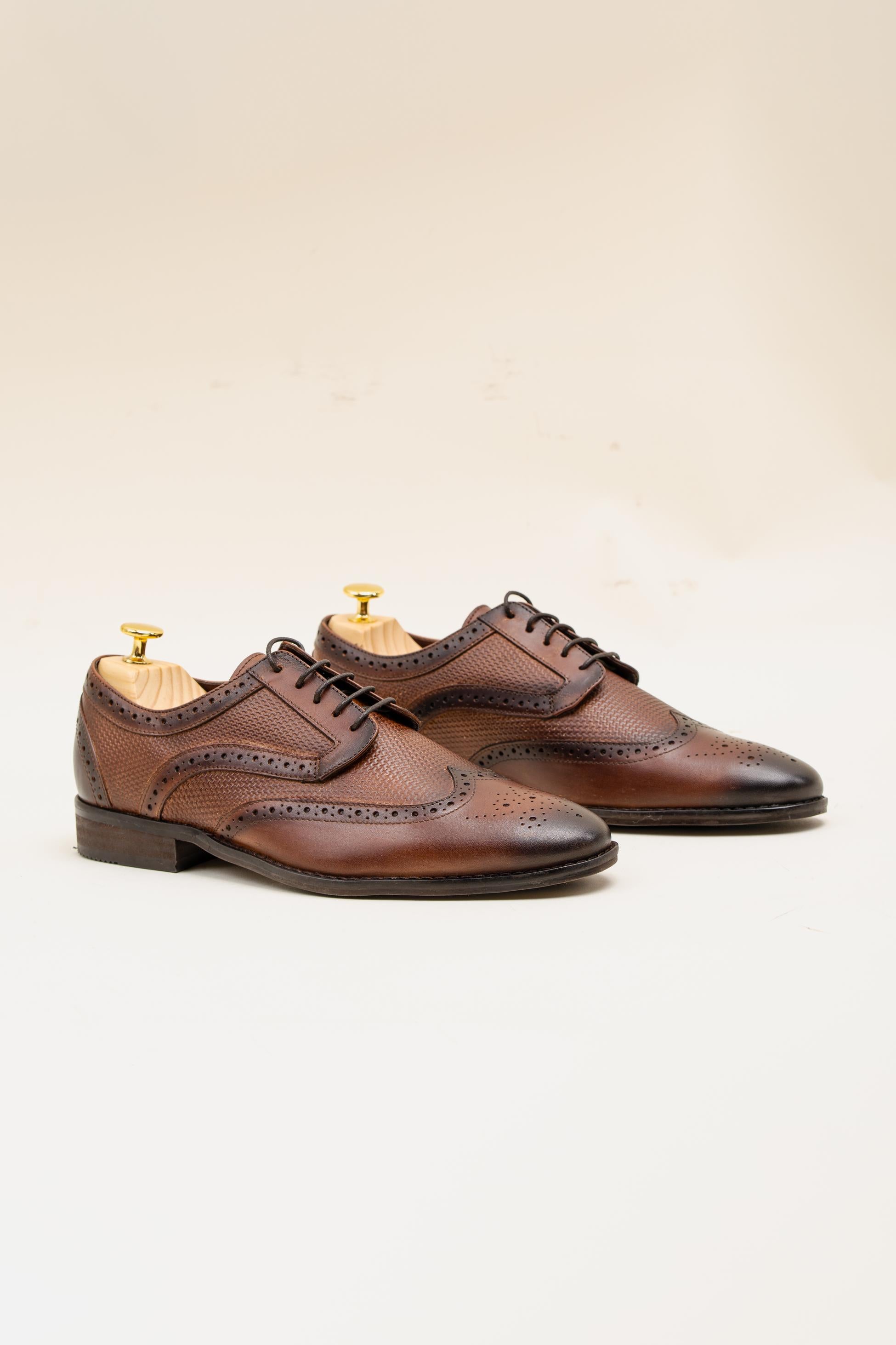 Chaussures Richelieu en Cuir Véritable pour Homme - ORLEANS - Brun