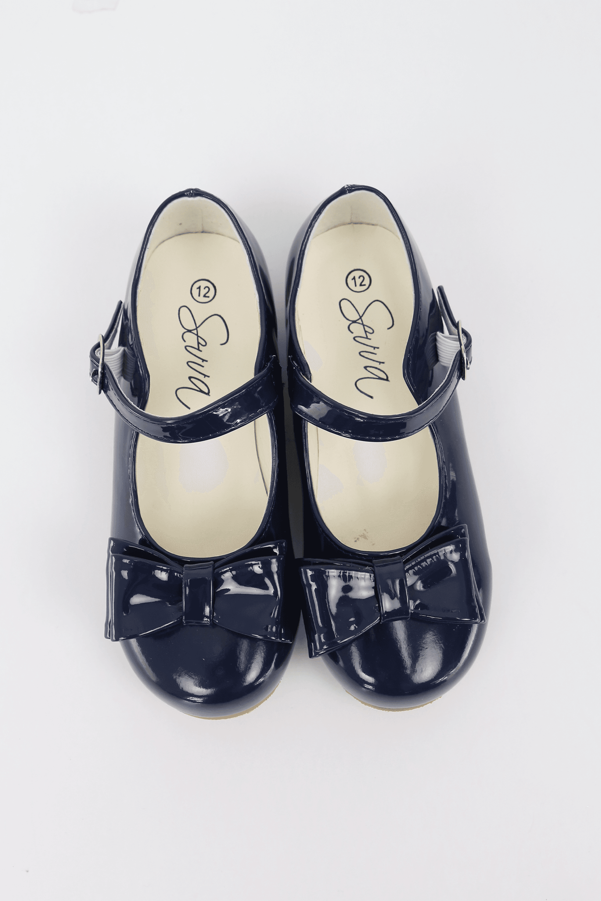 Girls Patent Mary Jane Shoes with Bow – LIYA - Navy Blue