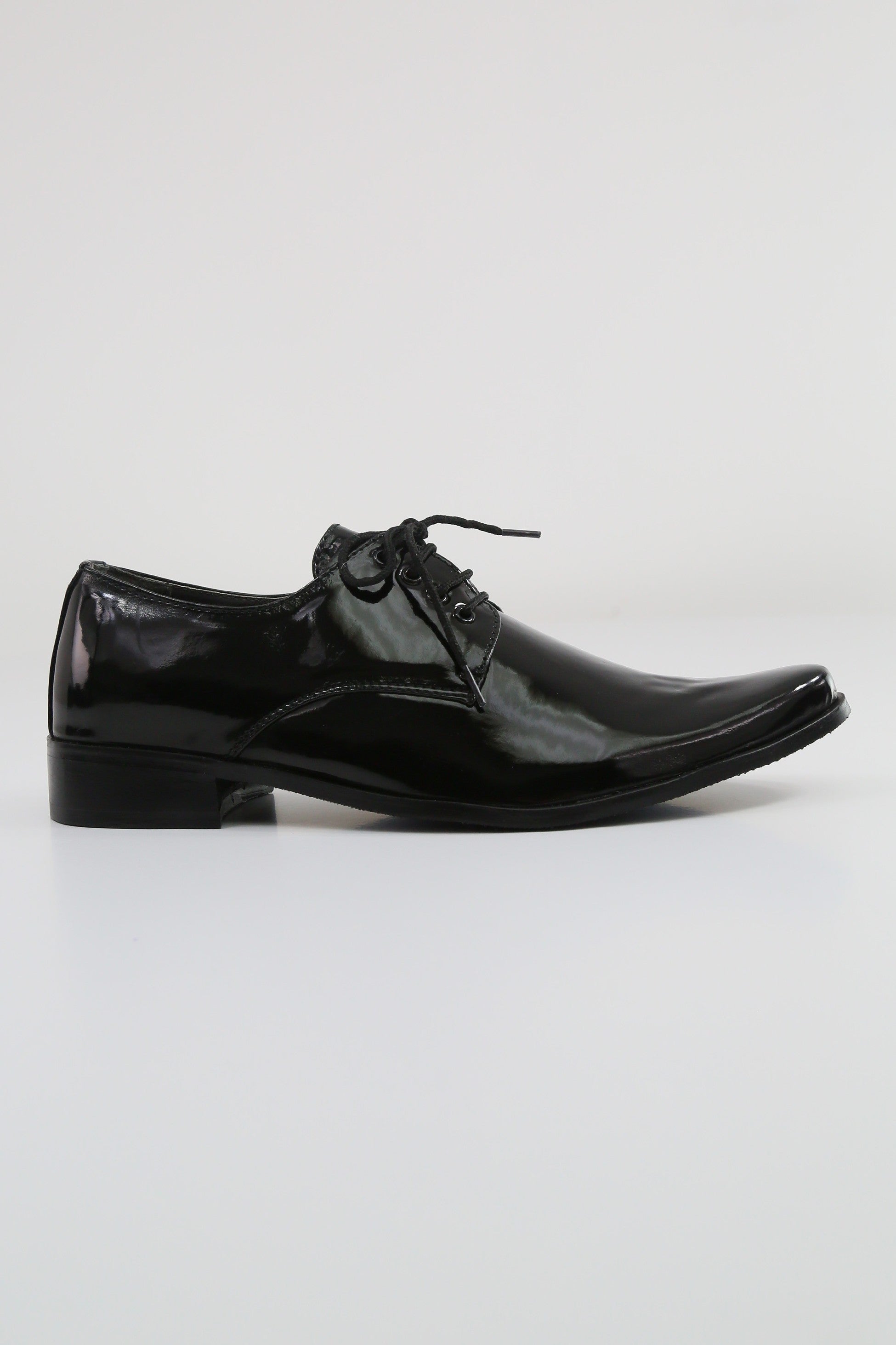 Chaussures Derby en cuir verni pour garçons - GEORGE - Noir