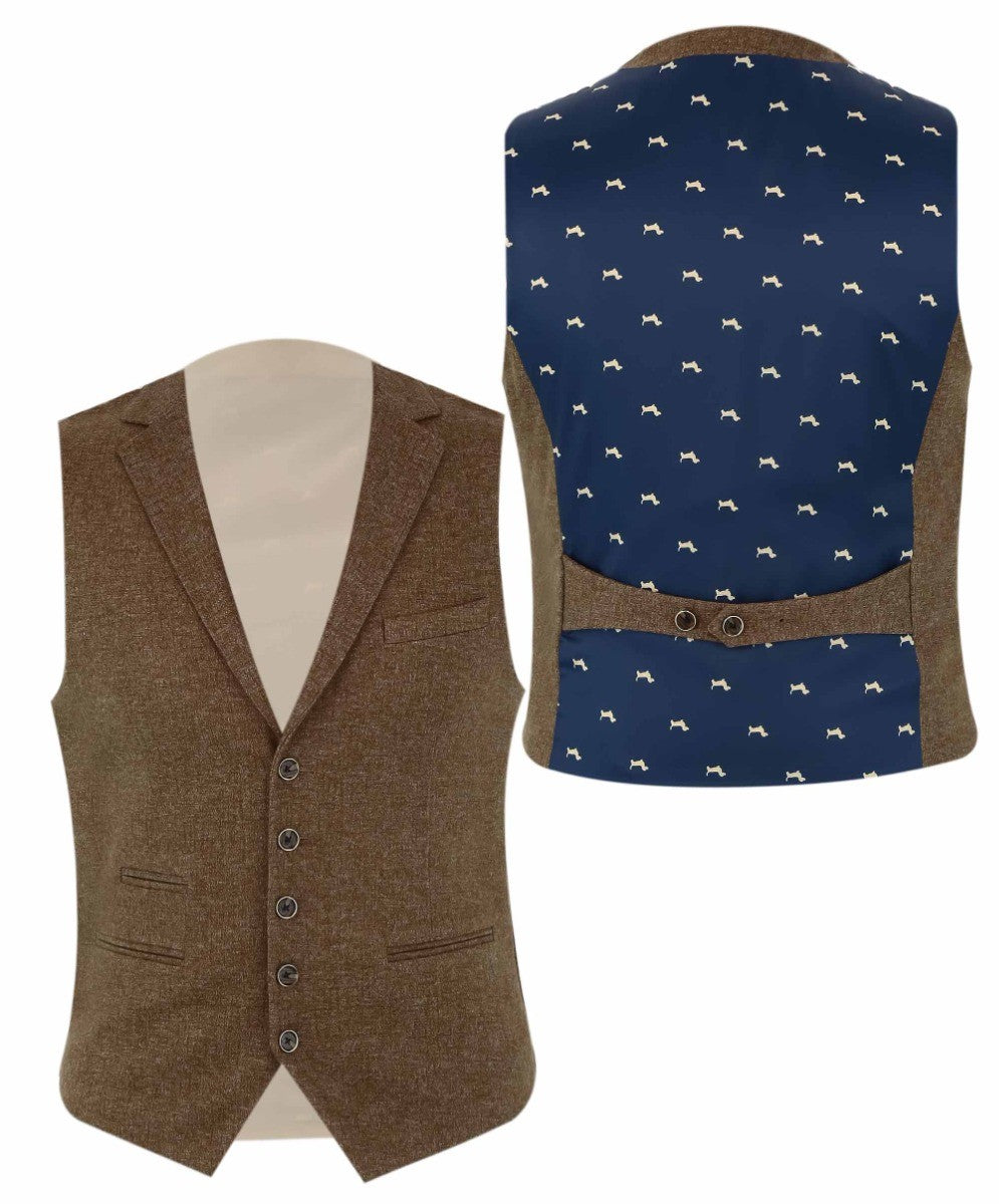 Costume de type tweed - NATHAN - Marron - Marron clair