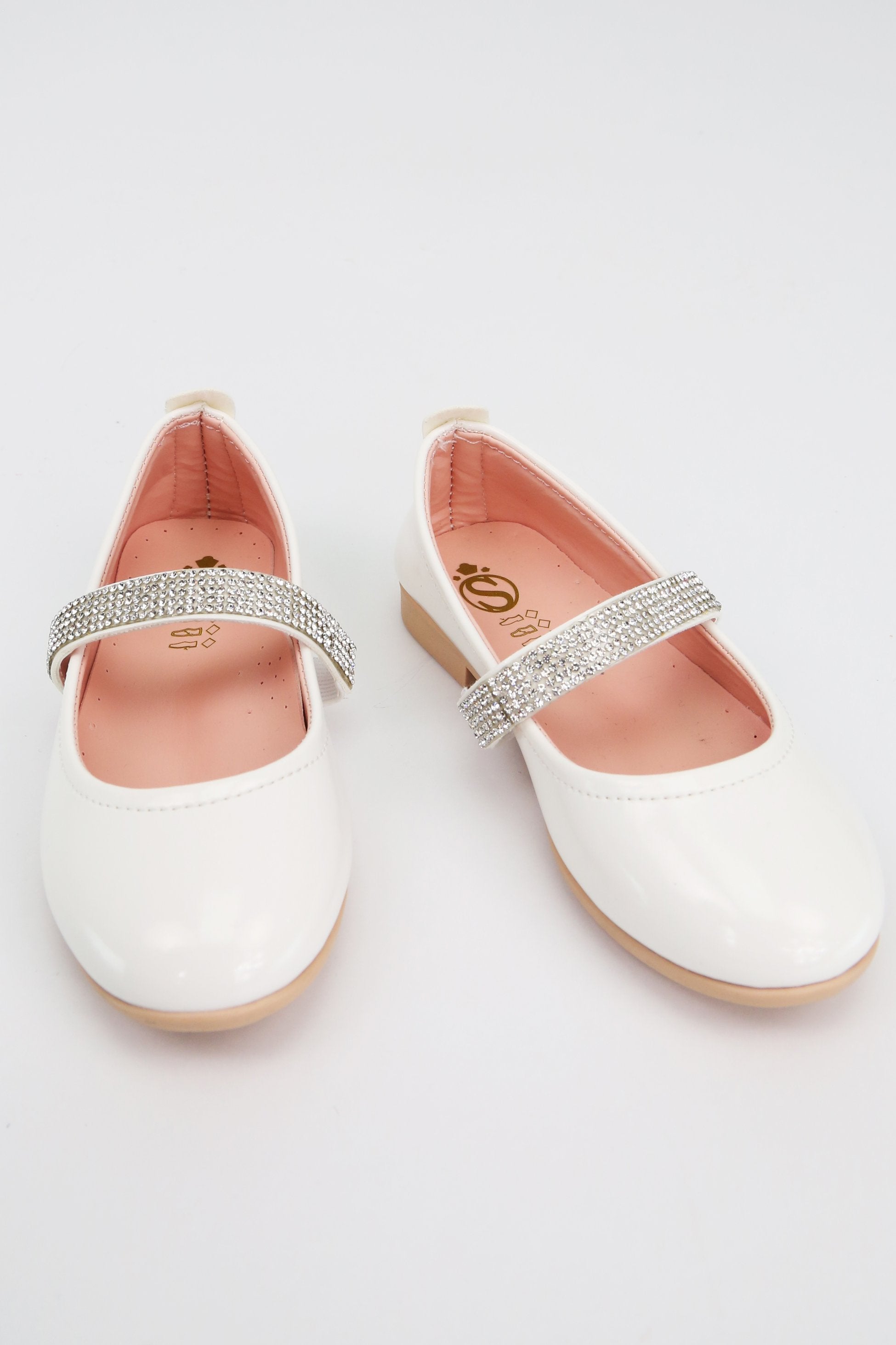 Chaussures Mary Jane Vernies à Strass pour Filles - ARWEN - Blanc