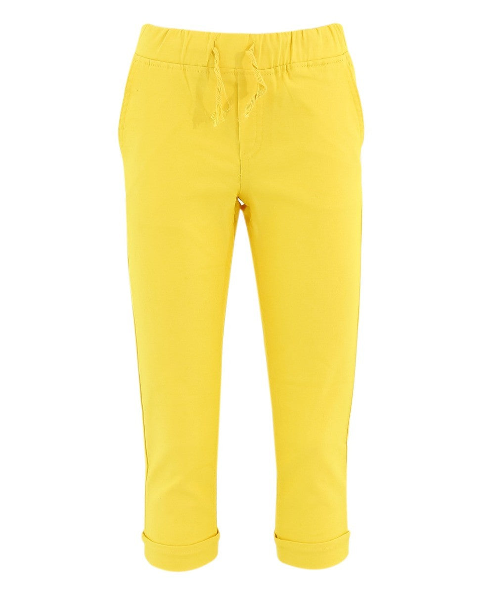 Pantalons Chino en Coton Élastique pour Garçons - ENZO - Jaune