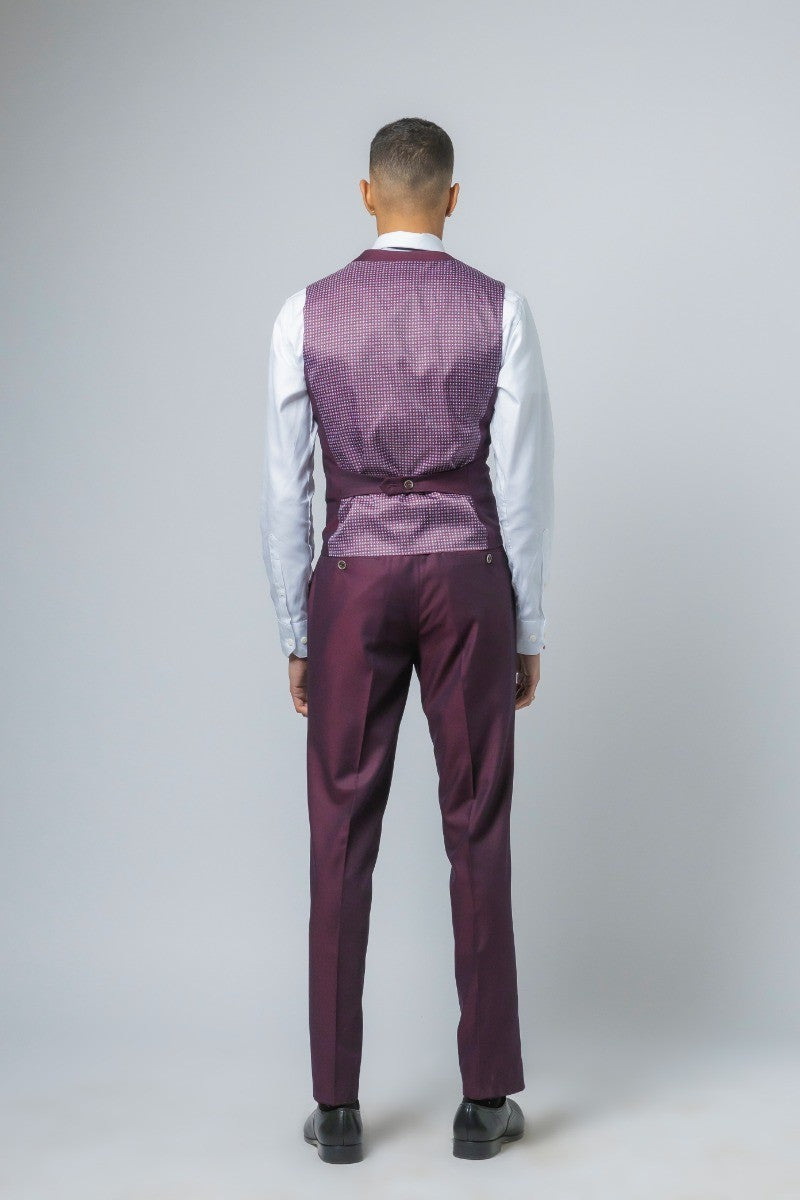 Costume ajusté bordeaux pour hommes - Lincoln - Bourgogne