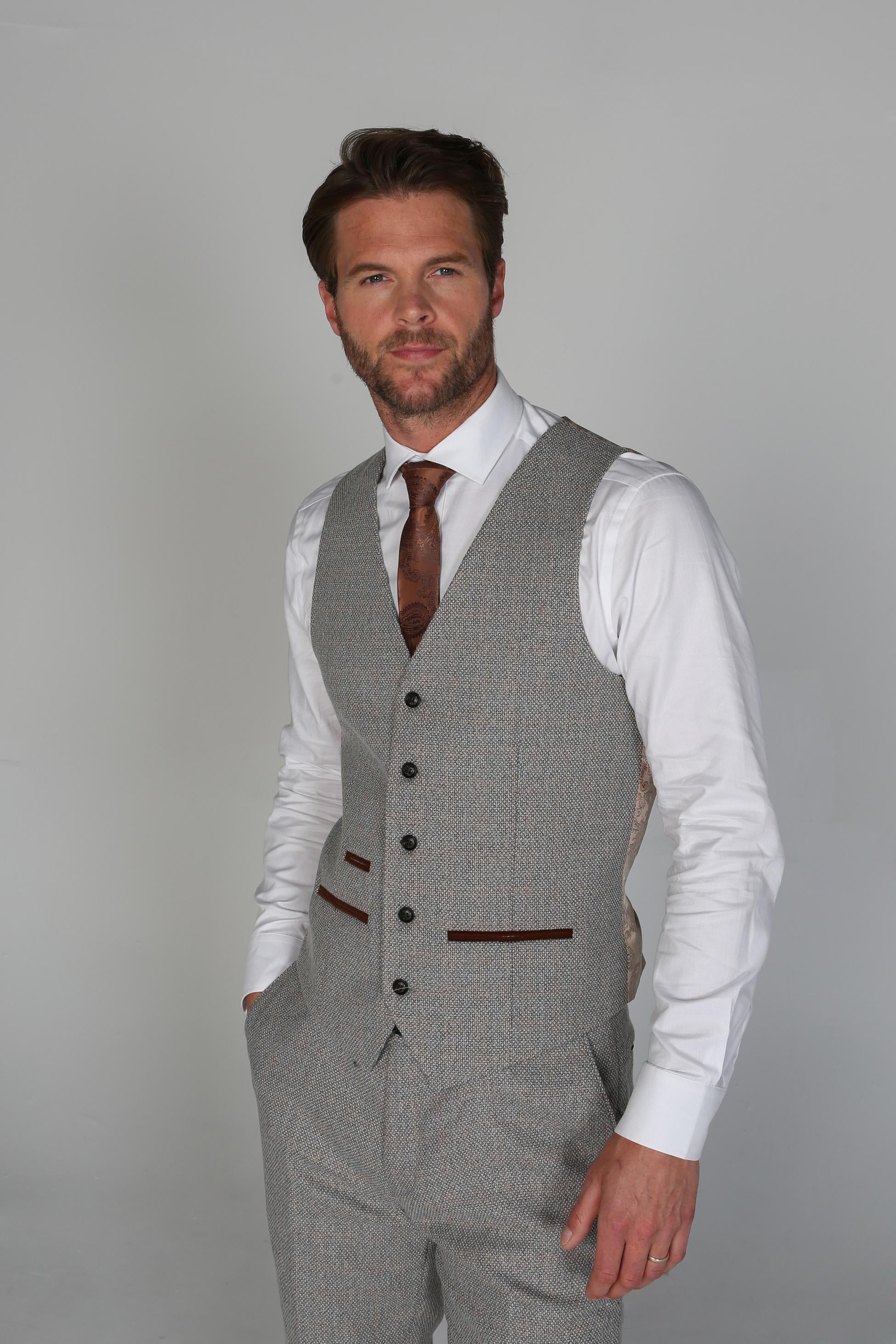 Costume Formel en Tweed Tailleur pour Homme - RALPH - Crème