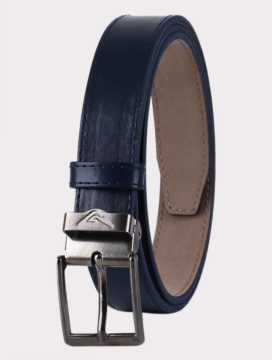 Boys Adjustable Leather Belt - Matte Navy Blue