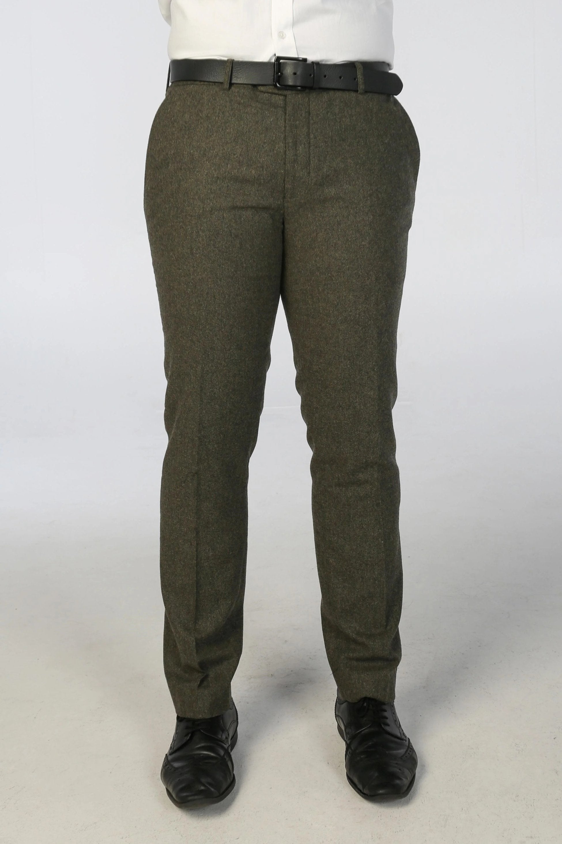 Pantalons formels en mélange de laine pour hommes - OSCAR - Vert