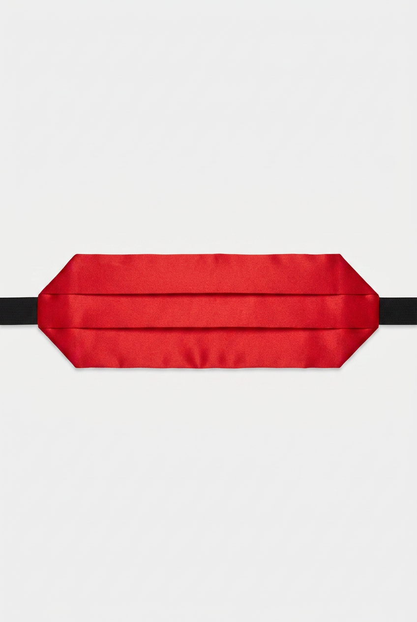 Jungen Satin Kummerbund- und Fliegen-Set – Rot