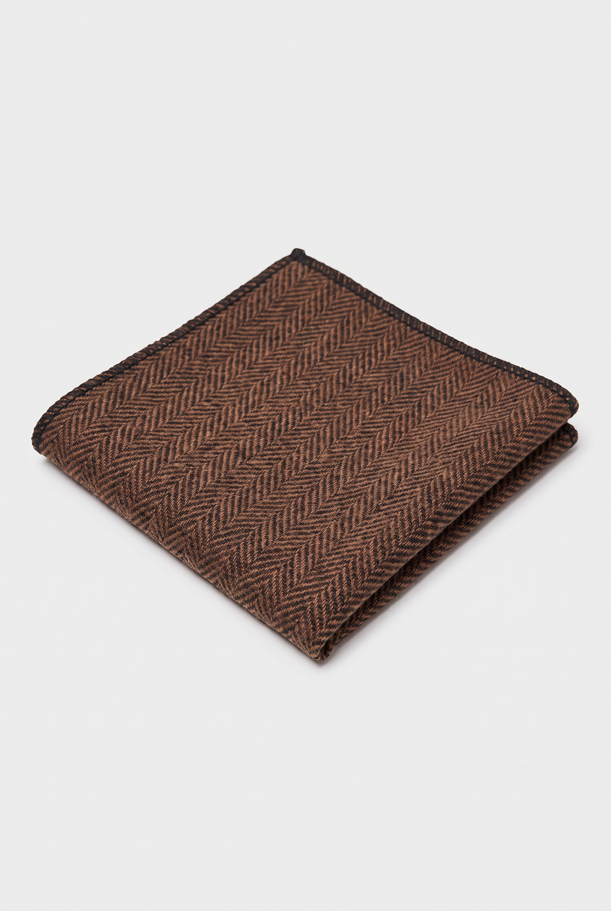 Fazzoletto da taschino in tweed spina di pesce per uomo e ragazzi - Marrone Tan