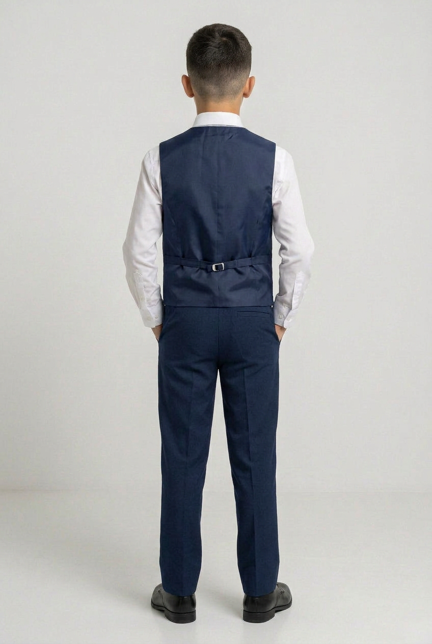 Conjunto formal para niños de 6 piezas todo en uno - RUN - Azul marino