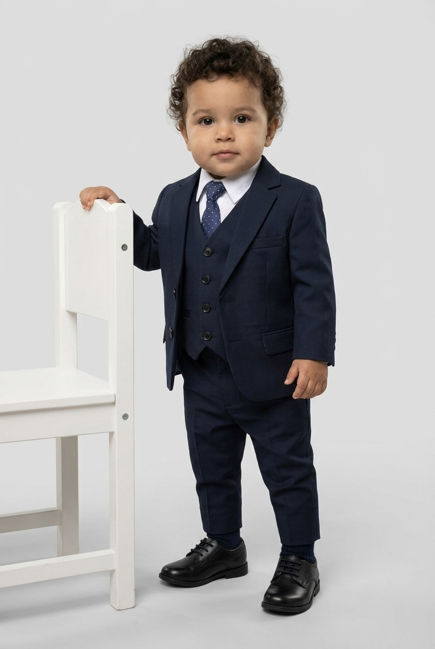 Ensemble costume formel garçon 5 pièces - Modèle 524 Marine